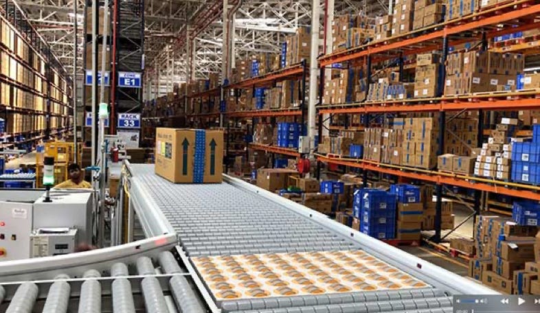 Feeding line to a sorter. India