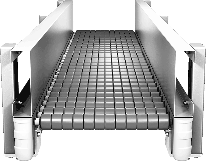 avancon roller conveyor with high guides